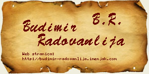 Budimir Radovanlija vizit kartica